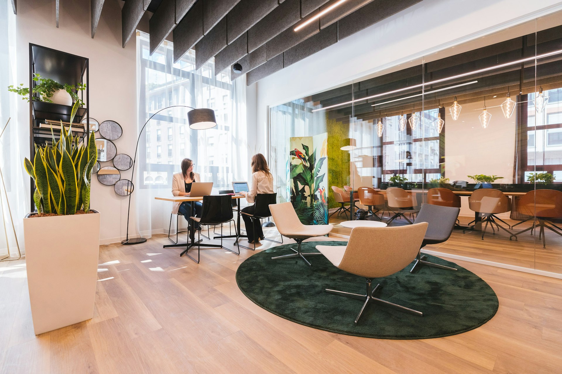A bright, organised commercial interior